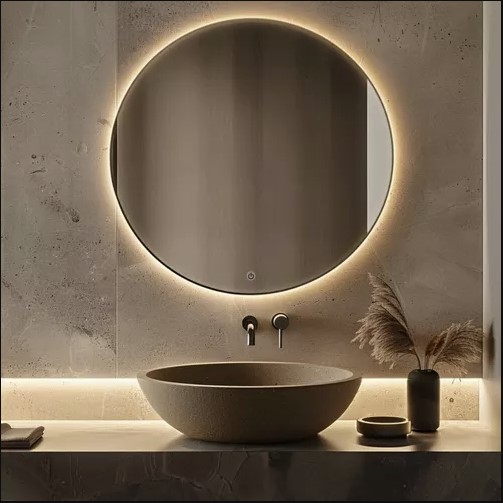 Espejo de pared de baño 60×60 Cms. Redondo Diseño 1
